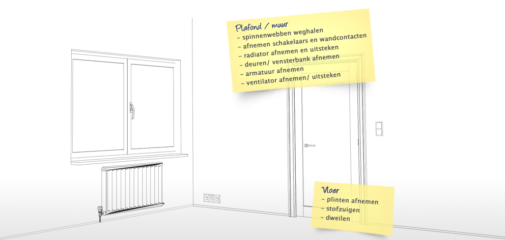 Verhuis schoonmaak in de slaapkamer